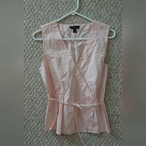 J.Crew cotton sleeveless wrap top in subtle pink size 2